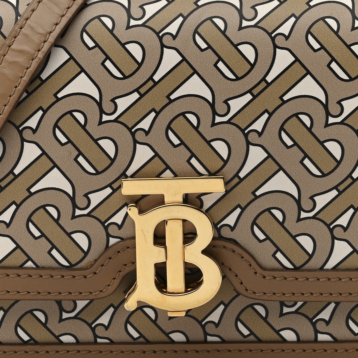Calfskin Monogram Mini TB Bag Brown