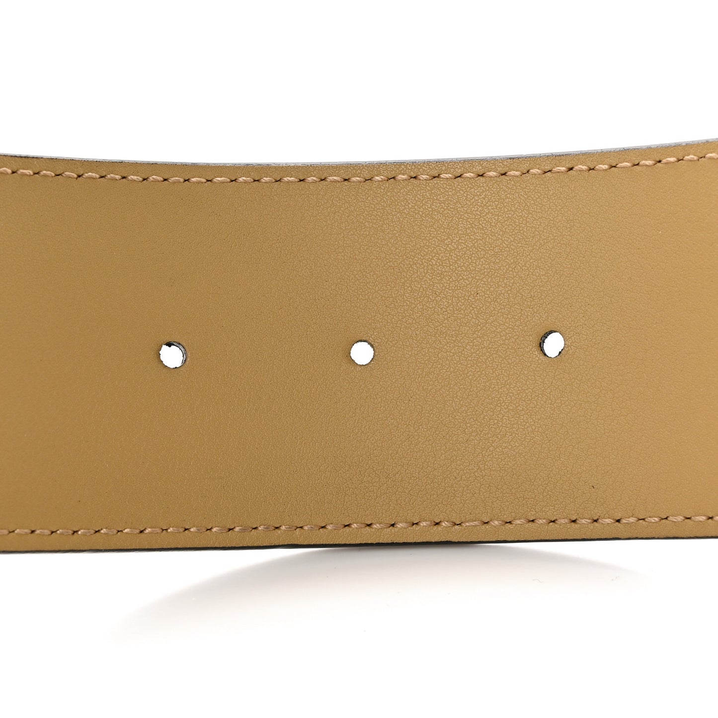 Calfskin Striped Textured Double G 50mm Belt 80 32 Black Beige