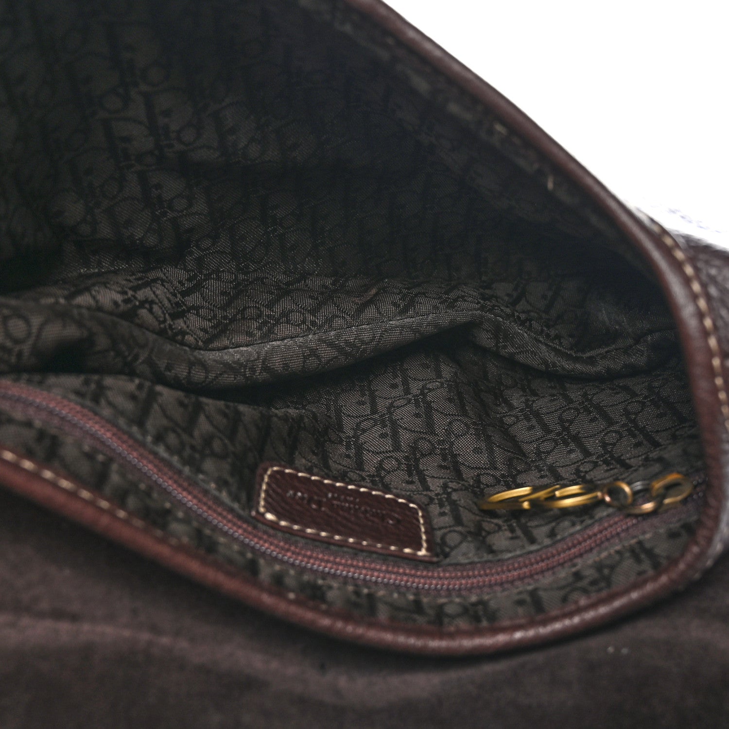 Christian Dior Calfskin Saddle Bag Brown 5 of 12