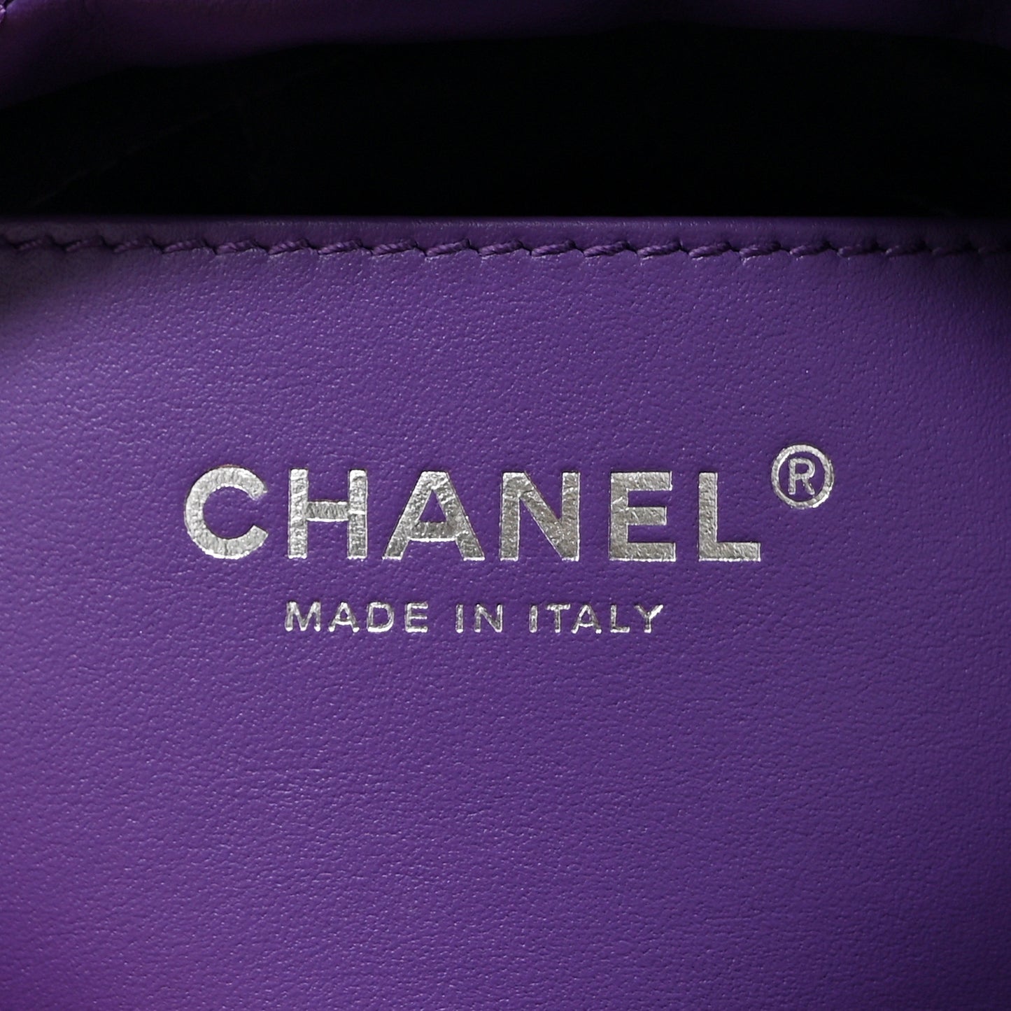 Shiny Calfskin Quilted Rainbow Mini Chanel 22 Purple