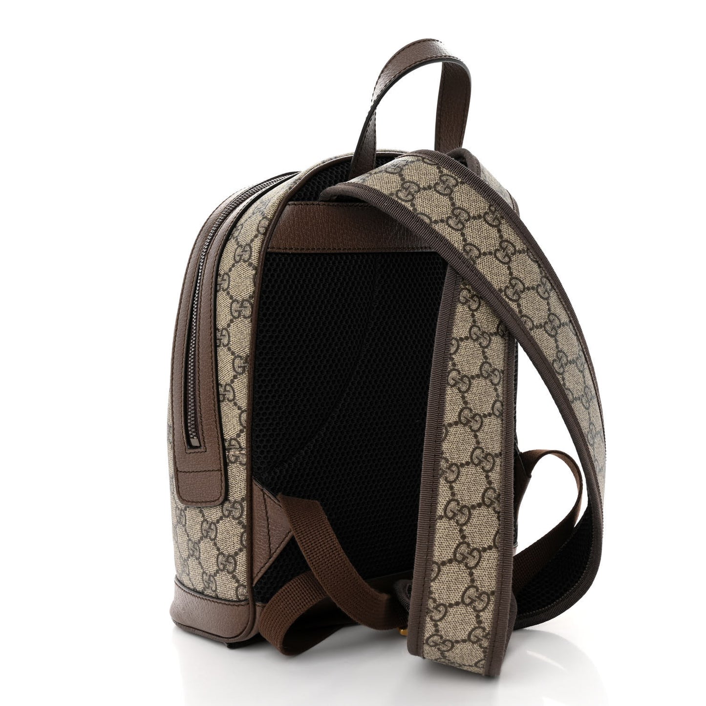GG Supreme Monogram Calfskin Web Small Ophidia Day Backpack Beige Ebony New Acero