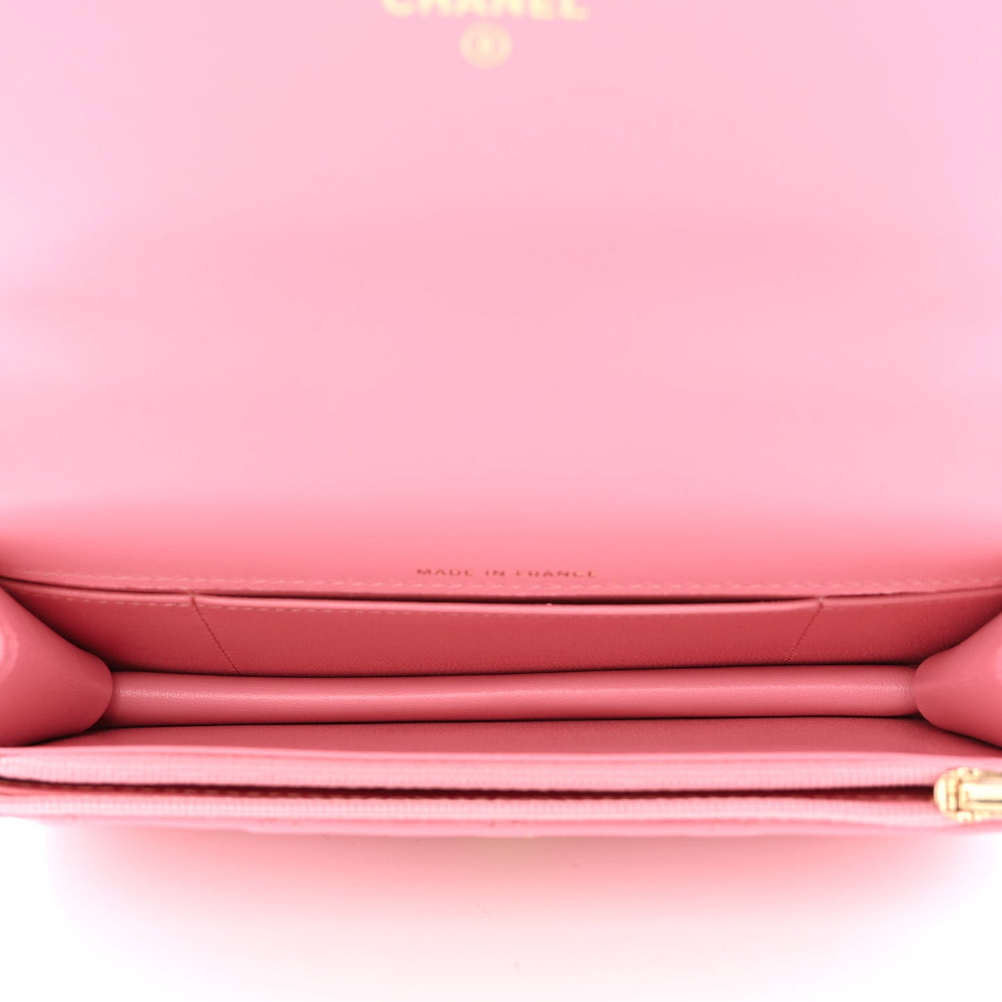Lambskin Quilted Flap Phone Holder With Chain Pink