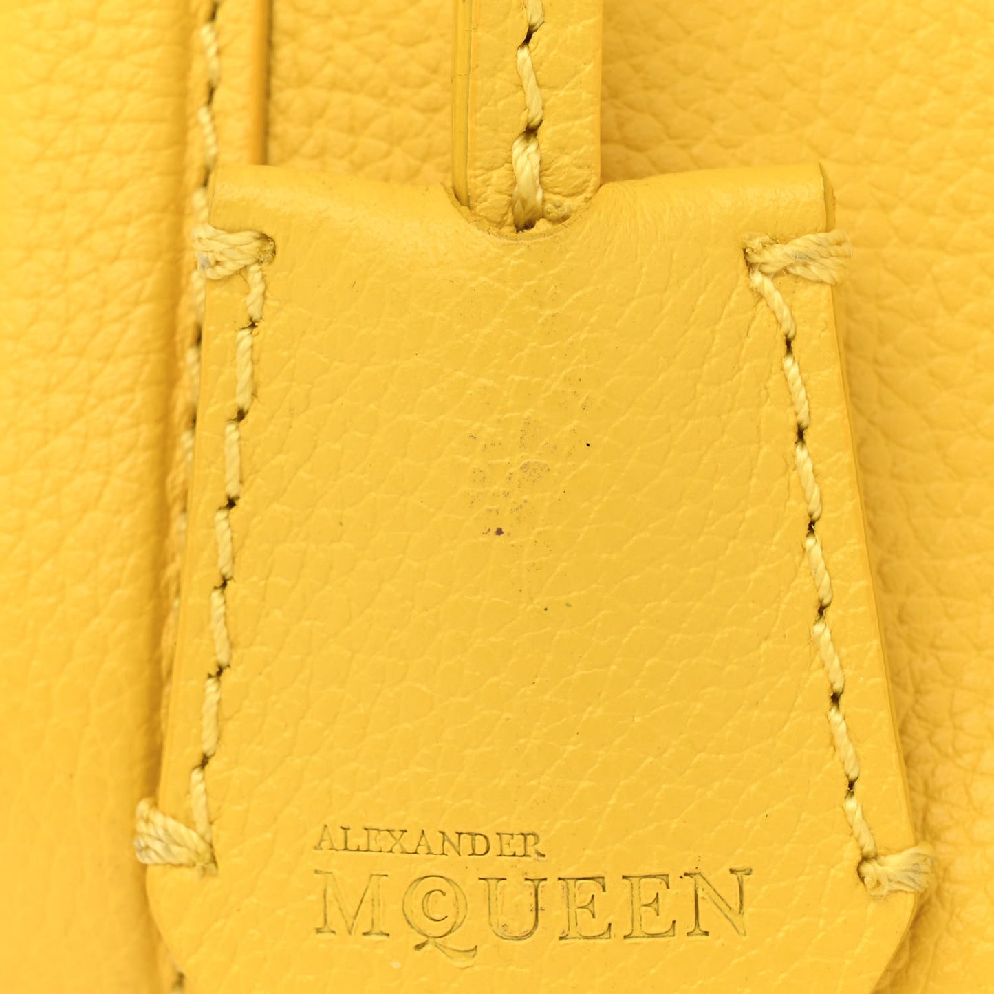 Pebbled Calfskin Mini Skull Padlock Zip Around Tote Yellow