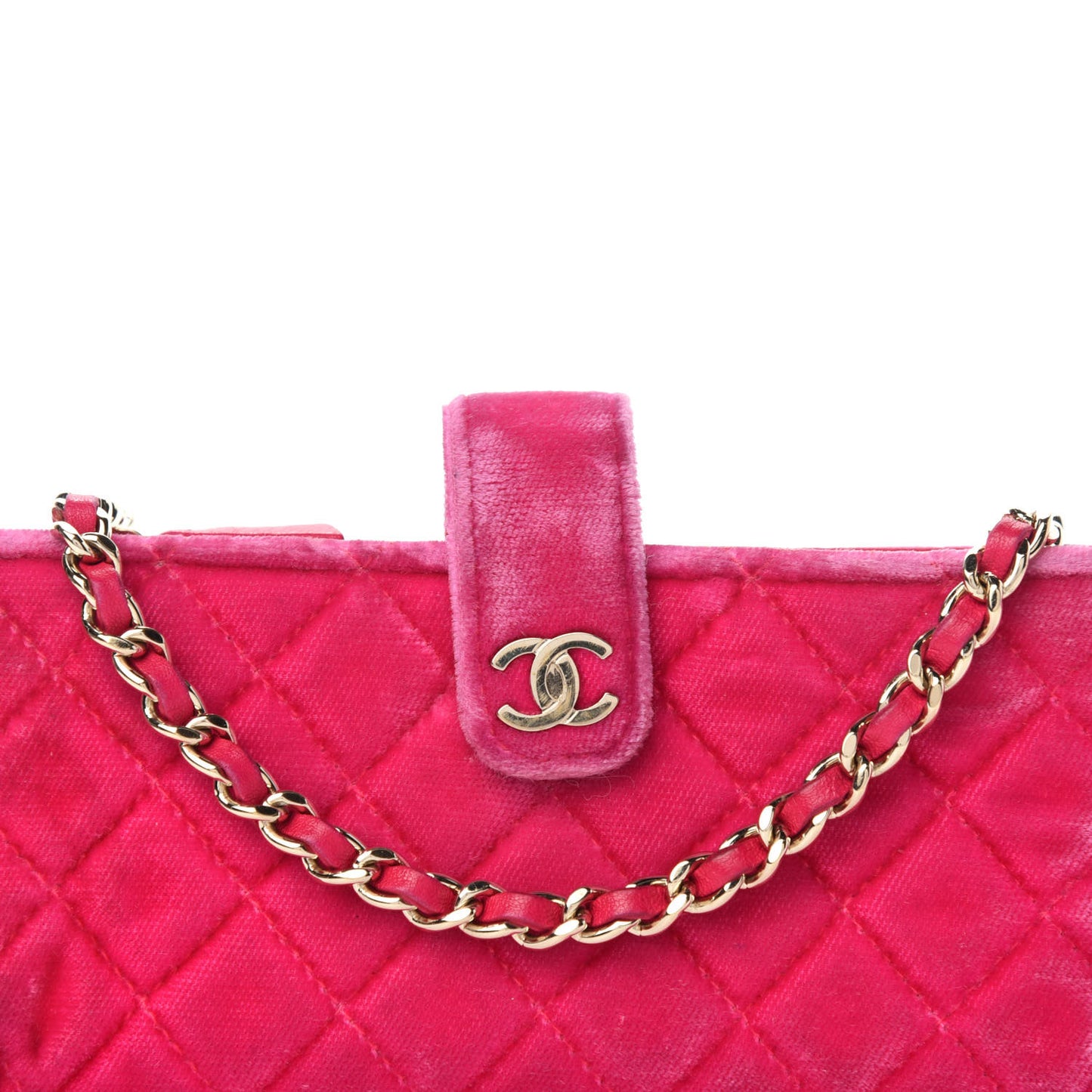 Velvet Quilted Mini Phone Holder Crossbody Bag Pink