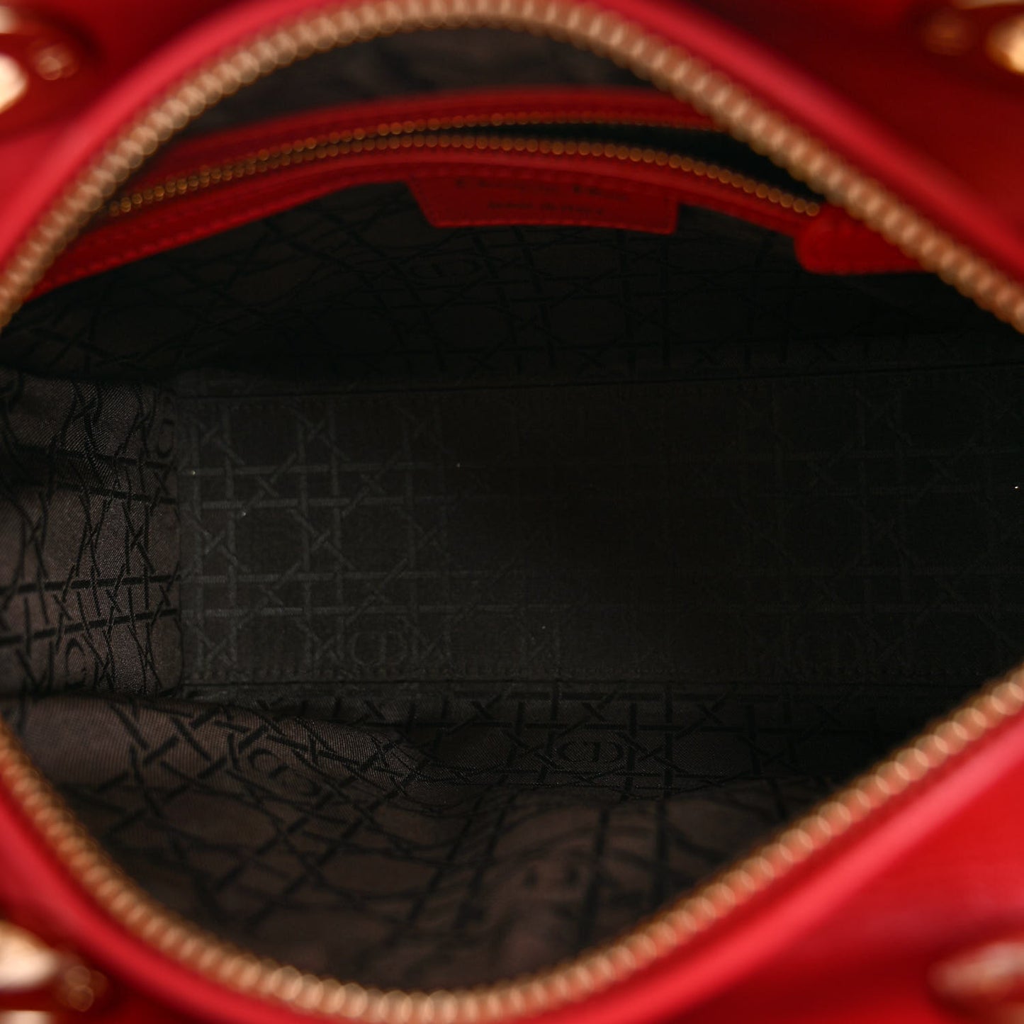Lambskin Cannage Medium Lady Dior Red