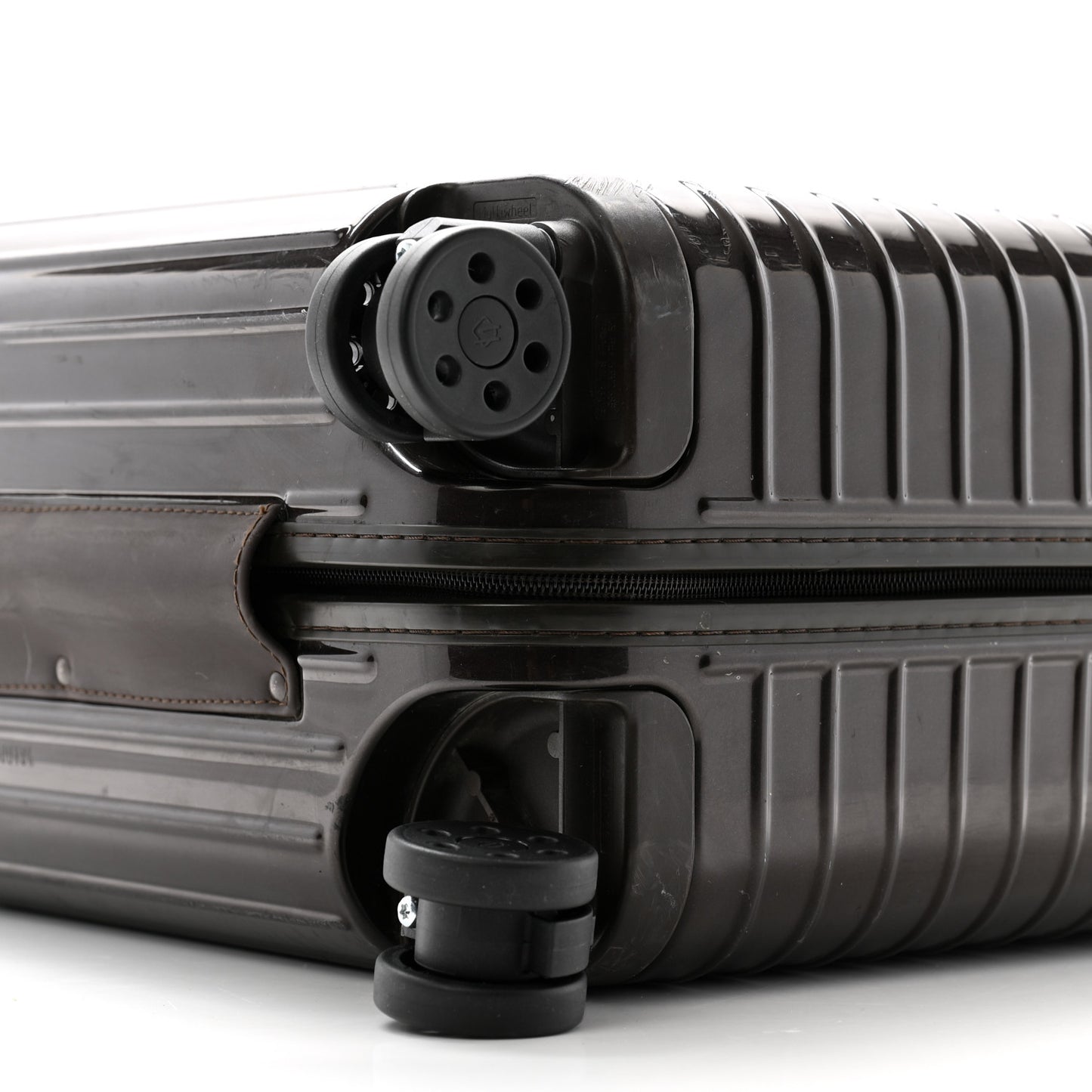 Gloss Polycarbonate Suitcase Compact Brown