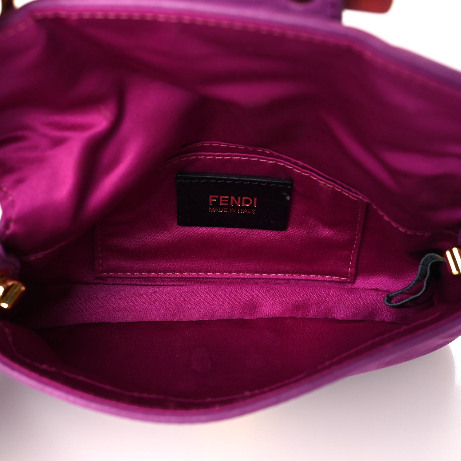 Fendi Vitello Savana Mini Baguette Cyclamen Turtle 5 of 13