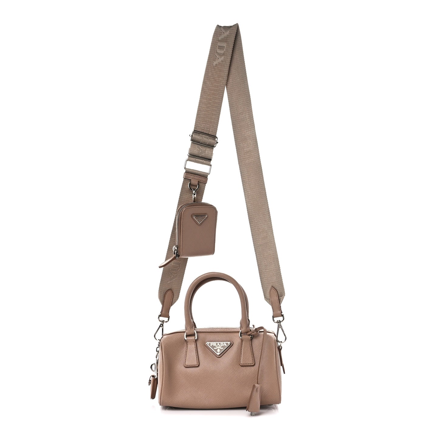 Saffiano Lux Re-Edition 2005 Top Handle Crossbody Bag Cammeo