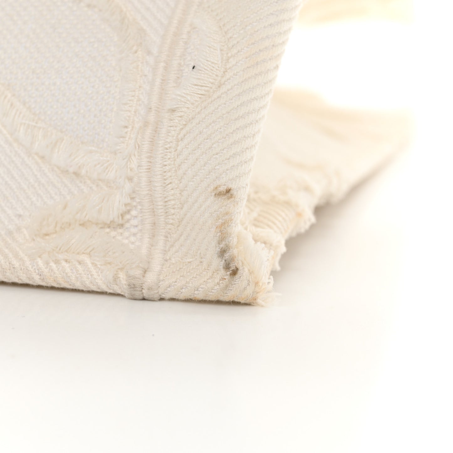 Canvas Embroidered Camouflage Large Book Tote White