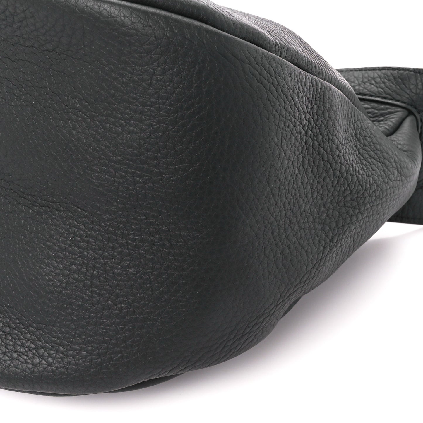 Grained Calfskin Large Slouchy Banana Bag Black