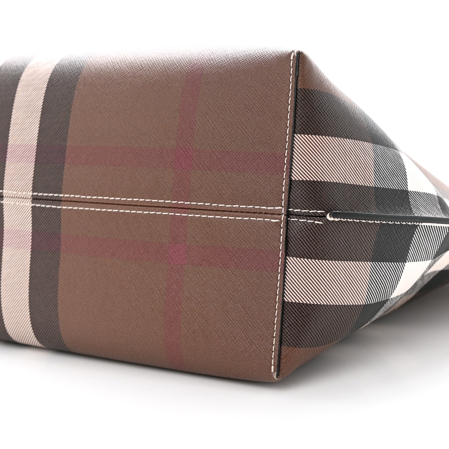 E-Canvas Check Medium Soft TB Tote Dark Birch Brown