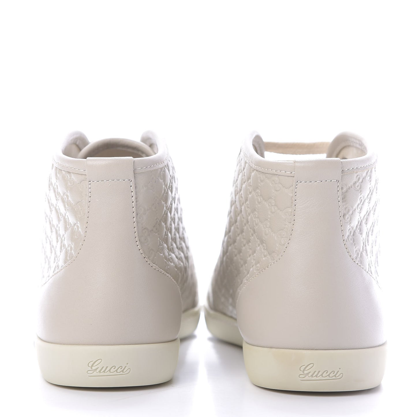 Microguccissima Womens High Top Sneakers 38.5 Off White