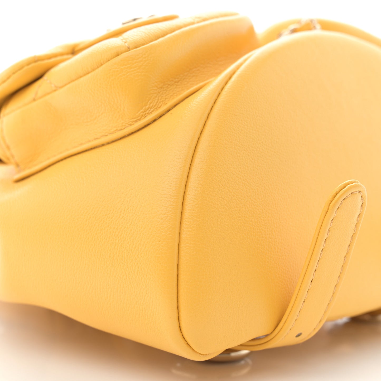Quilted Small Duma Pockets Drawstring Backpack Yellow