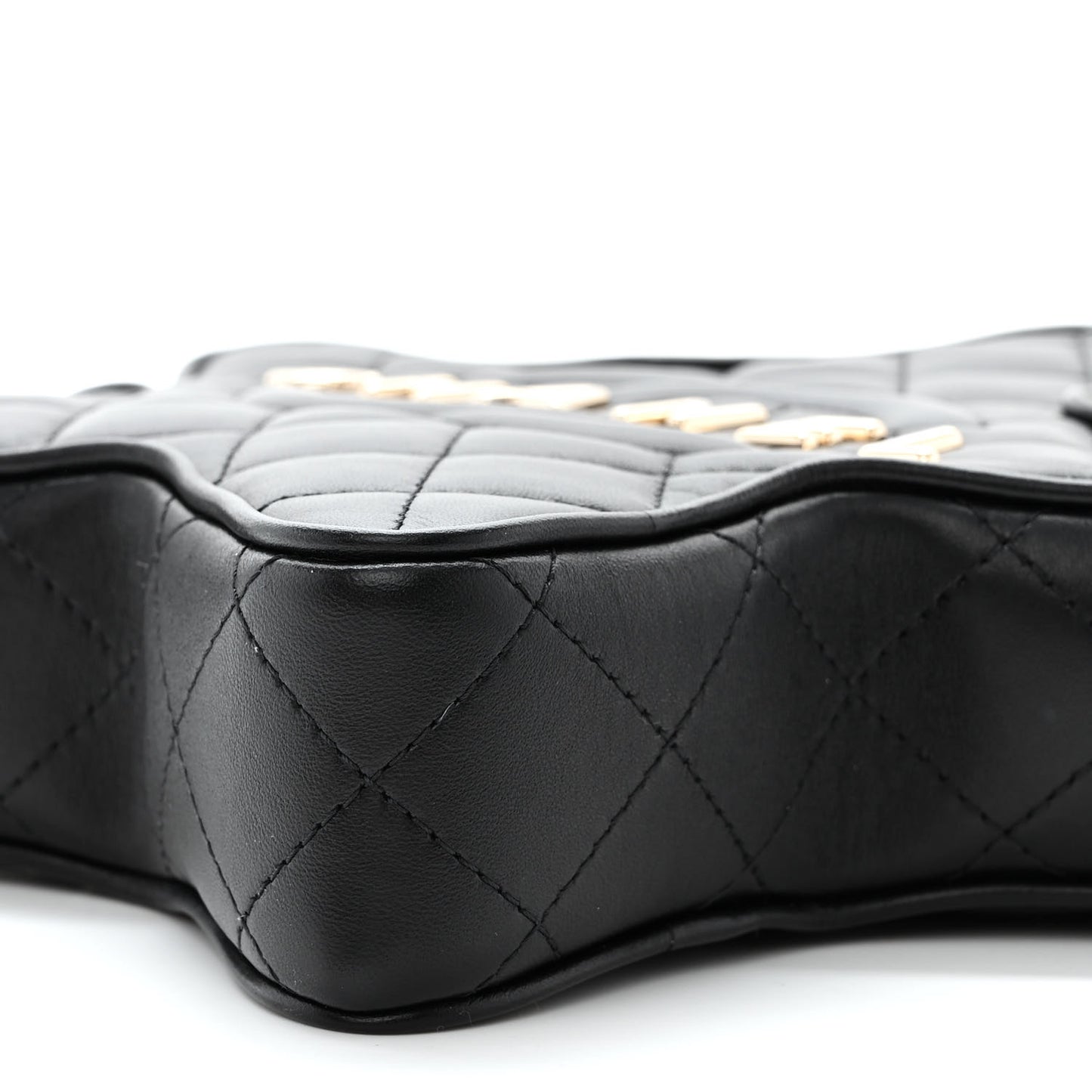Lambskin Quilted Walk of Fame Star Bag Black