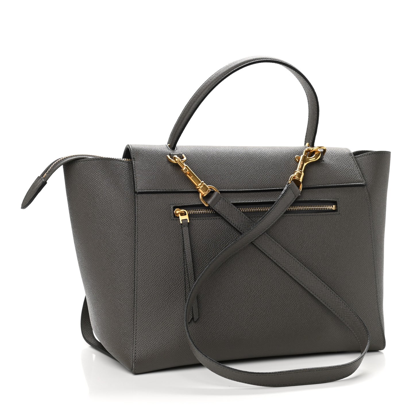 Grained Calfskin Mini Belt Bag Grey
