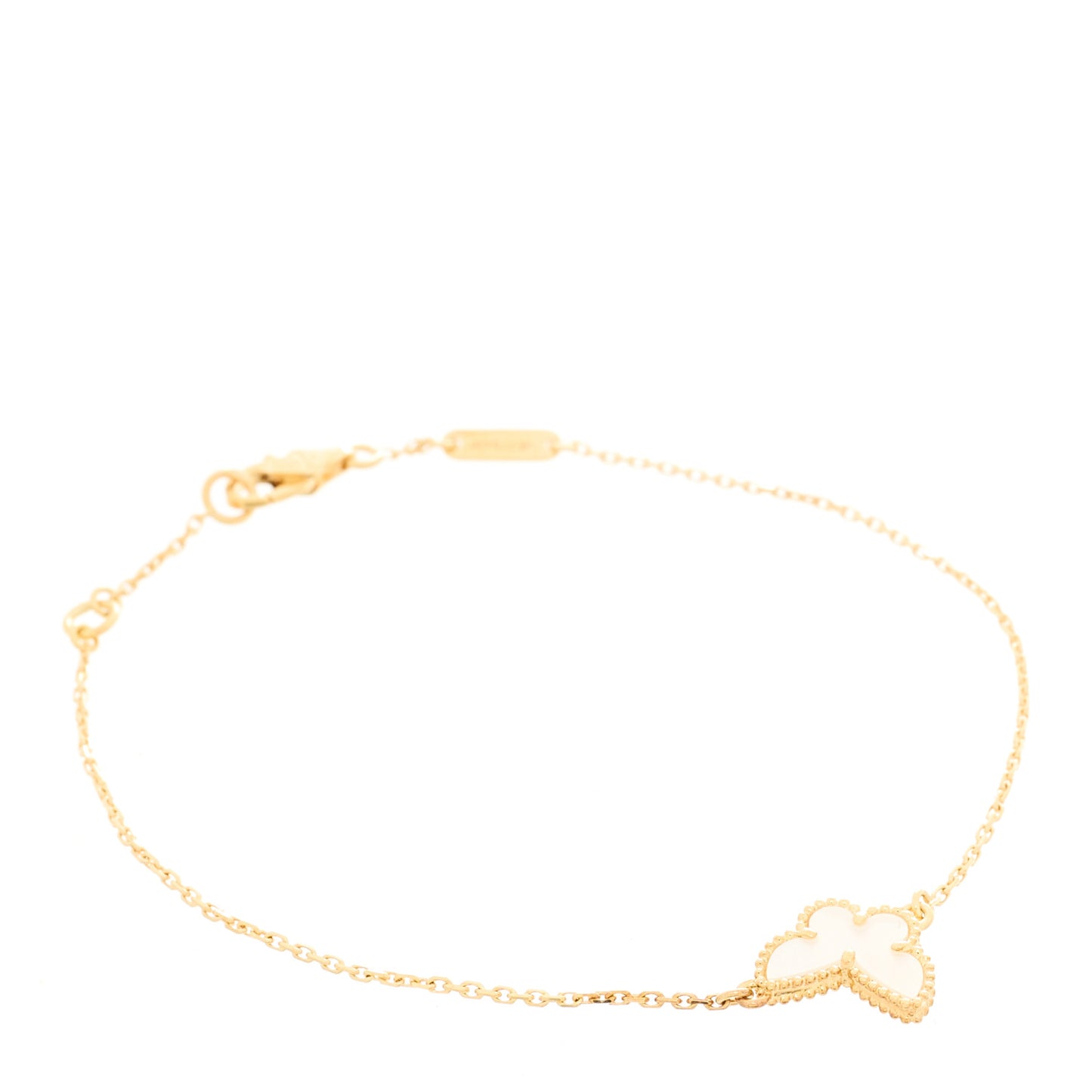 18K Yellow Gold Mother of Pearl Sweet Alhambra Butterfly Bracelet