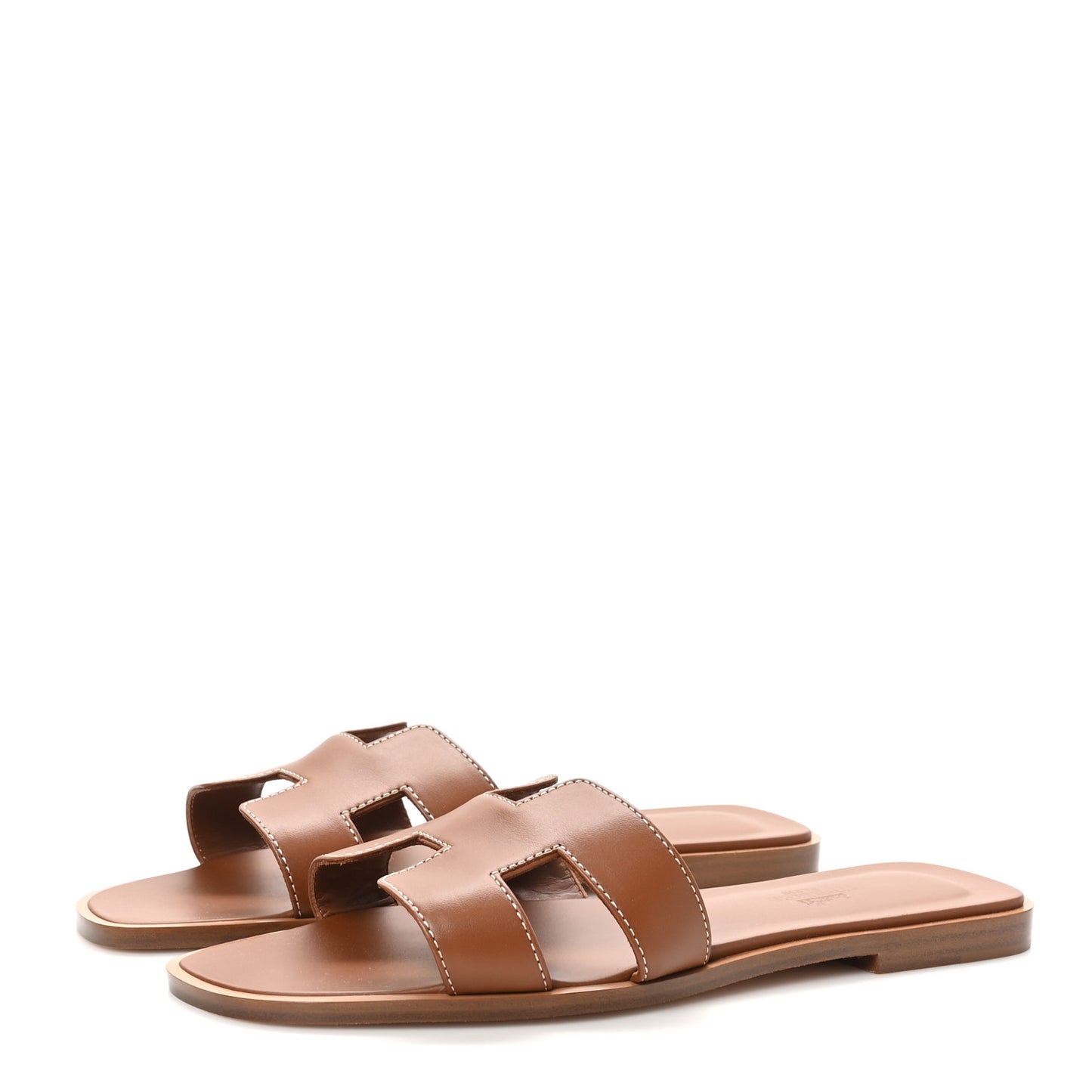 Box Calfskin Oran Sandals 37.5 Gold