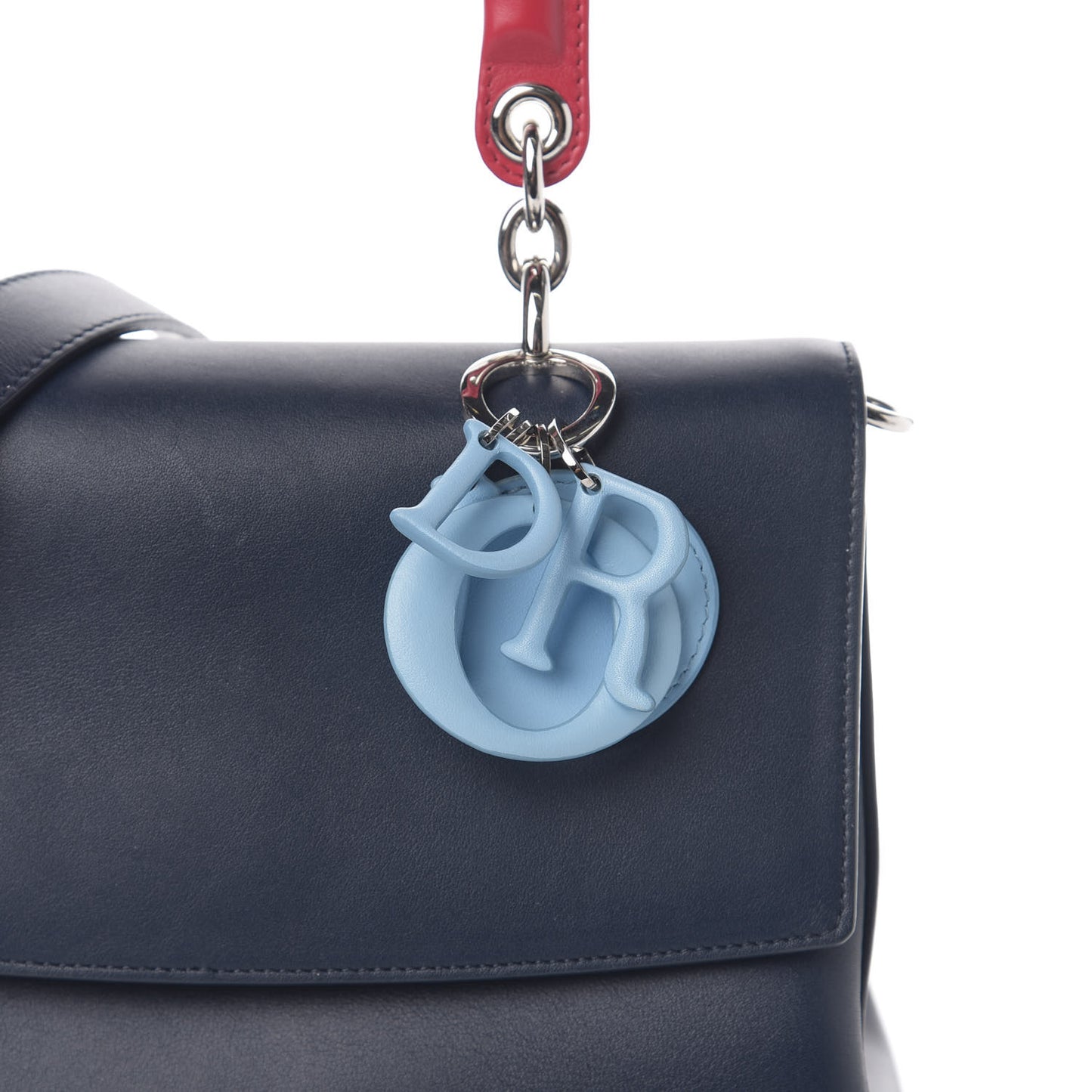 Smooth Calfskin Small Tri-Color Be Dior Flap Navy Blue