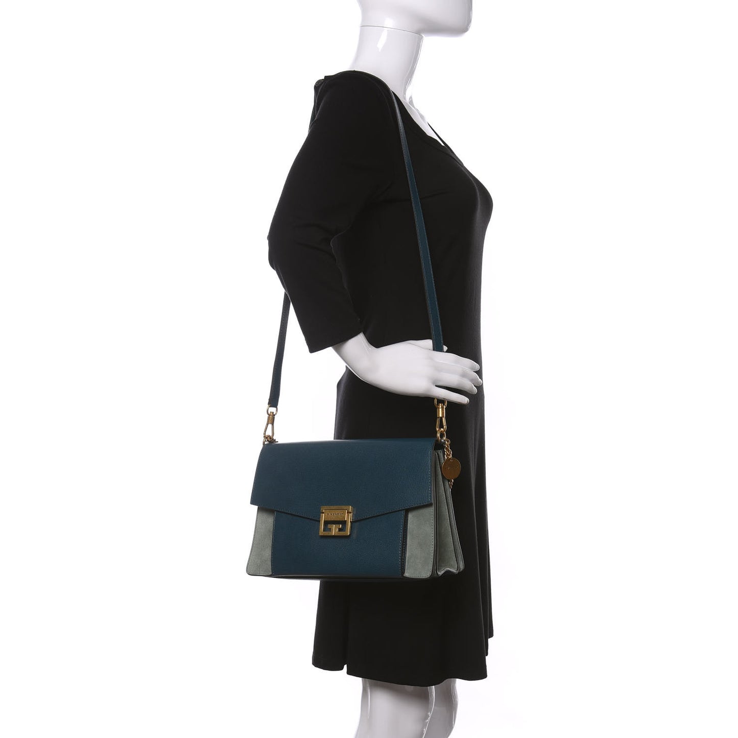 Goatskin Medium GV3 Shoulder Bag Blue Pistachio