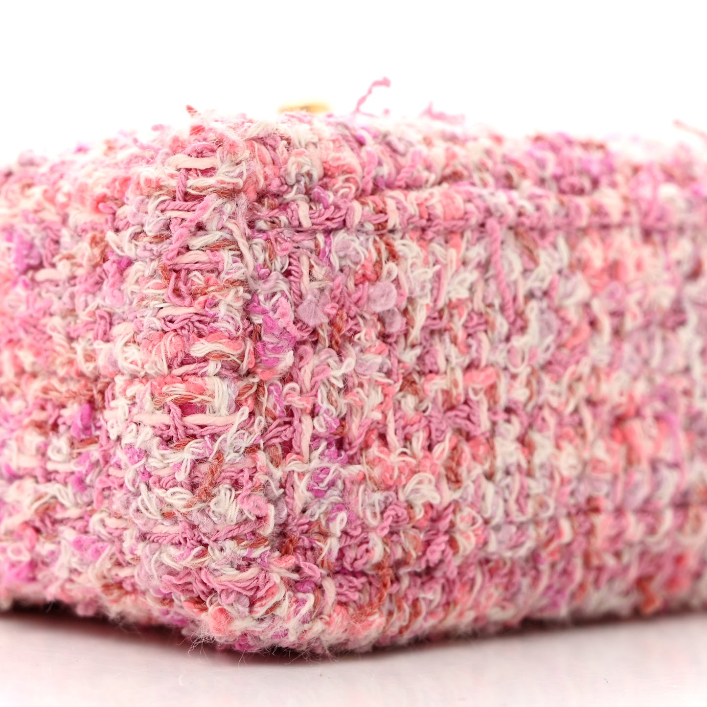Tweed Quilted Mini Nano Kelly Shopper Pink