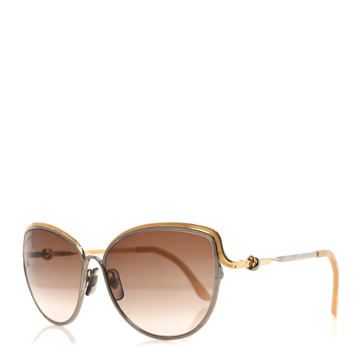 cartier goggles Cartier Metal Trinity Sunglasses CT0089S Brown 1861142 – FASHIONPHILE