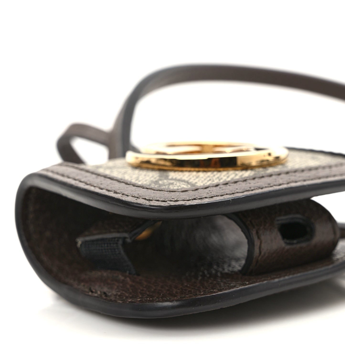 GG Supreme Monogram Calfskin Blondie AirPods Case Beige Ebony New Acero