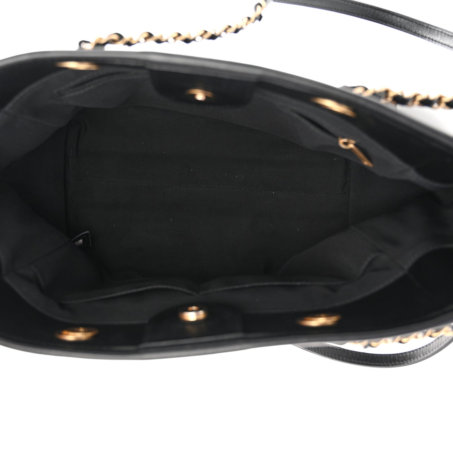 Aged Calfskin Small Charms Deauville Tote Black