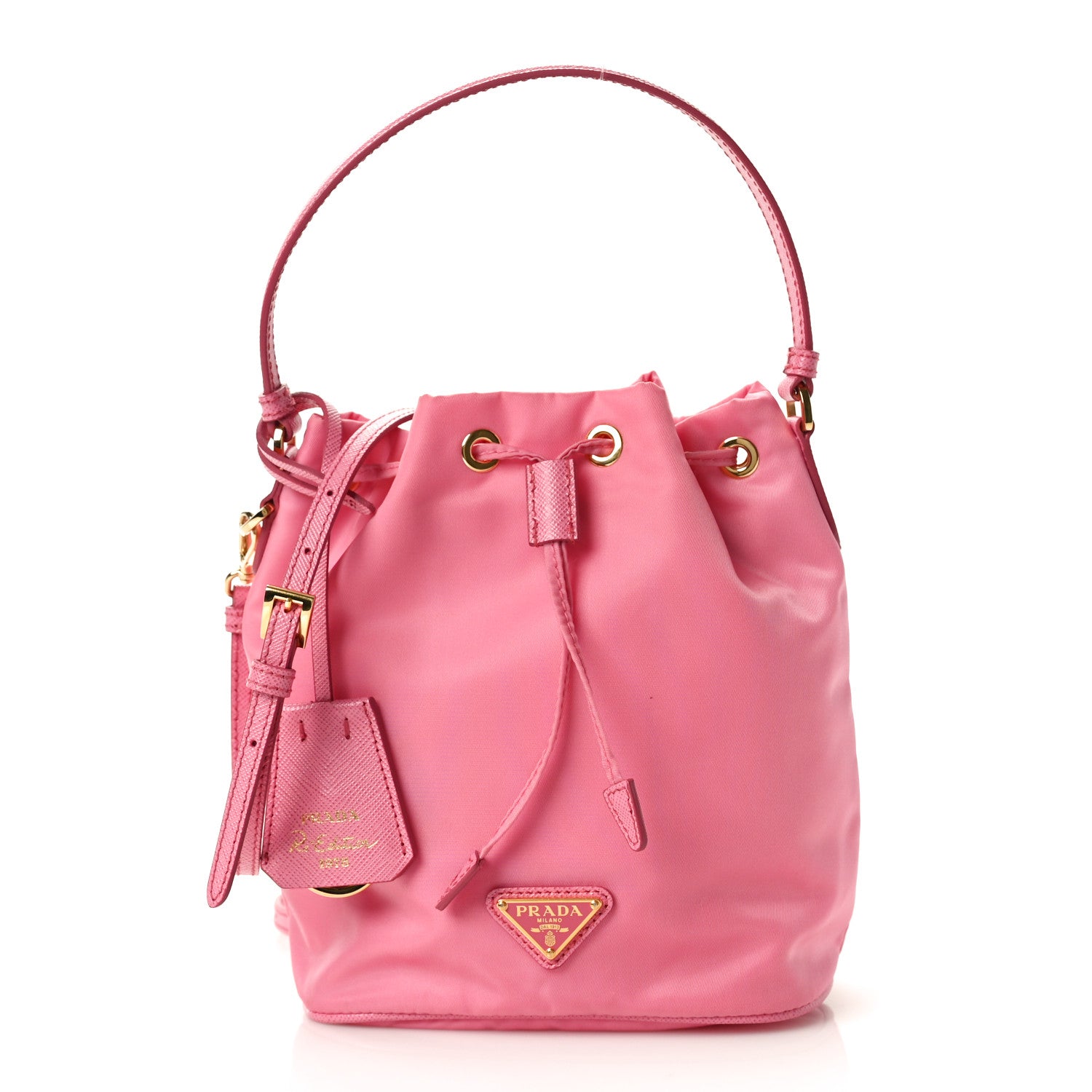 Prada Re-Nylon Saffiano Mini Re-Edition 1978 Bucket Bag Begonia 1 of 12