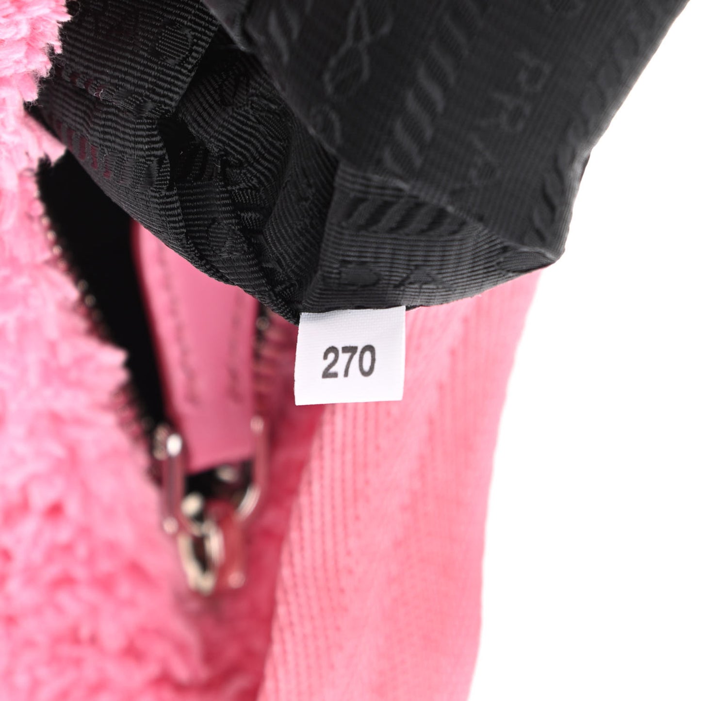 Terry Cloth Mini Re-Edition 2000 Bag Petalo Black