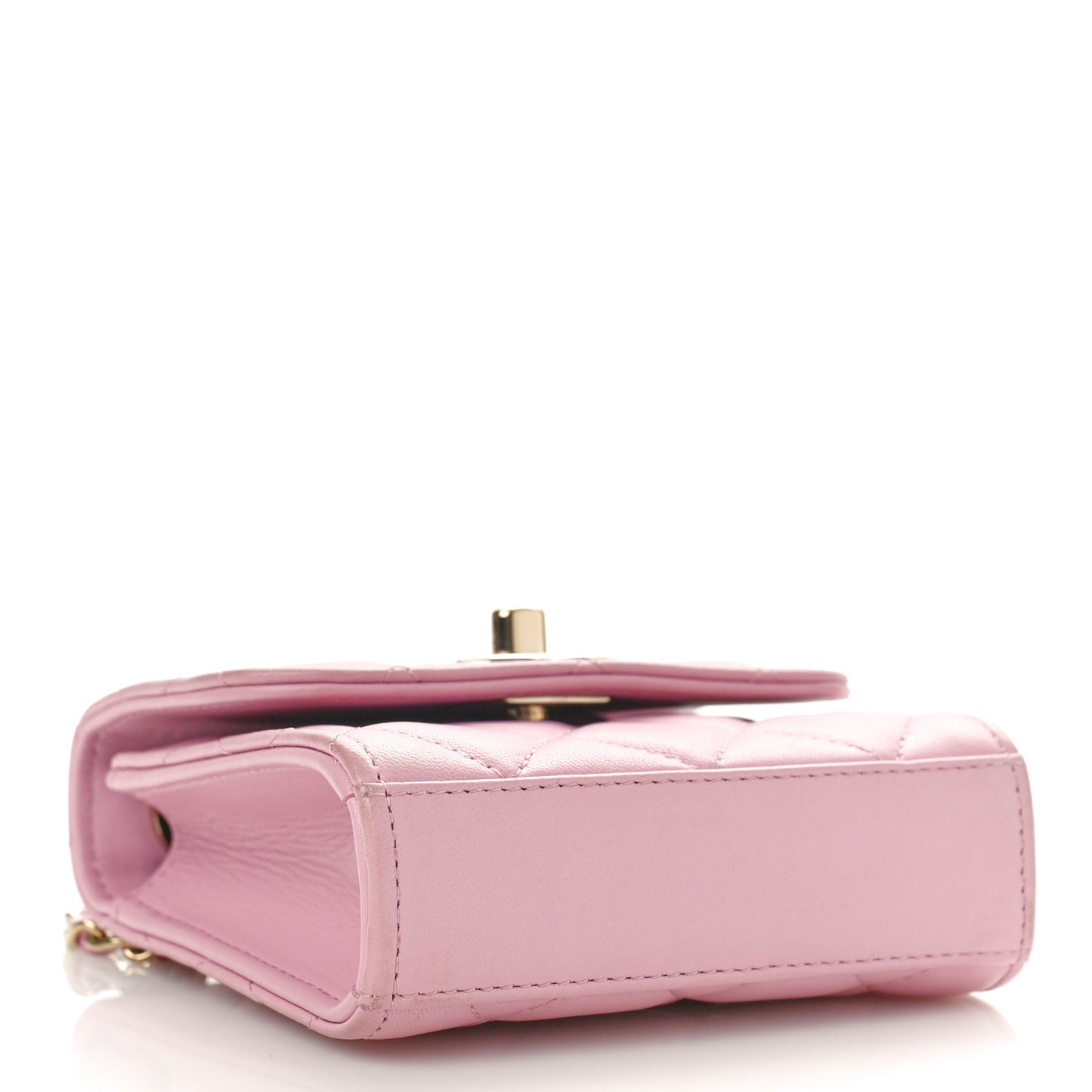 Lambskin Quilted Mini Trendy CC Clutch With Chain Light Pink