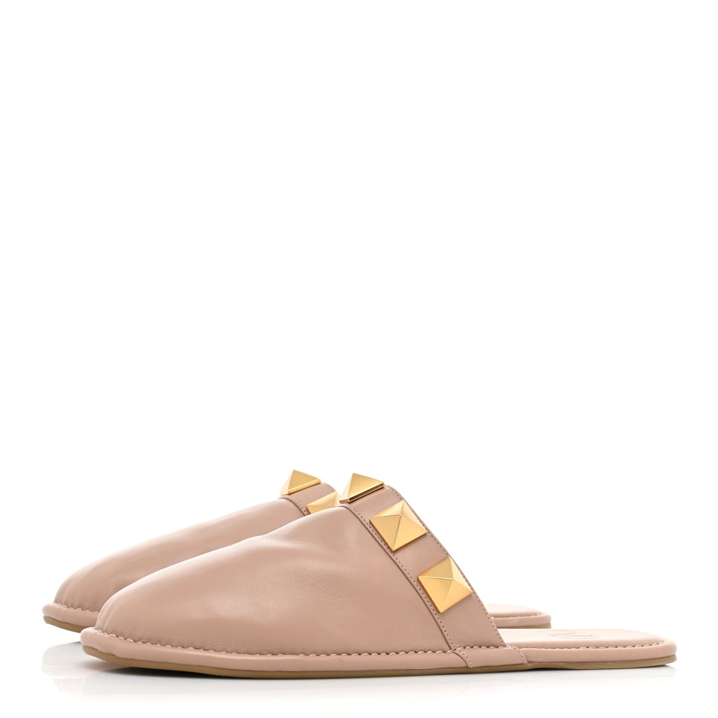 Nappa Roman Stud Flat Slippers 38.5 Rose Cannelle