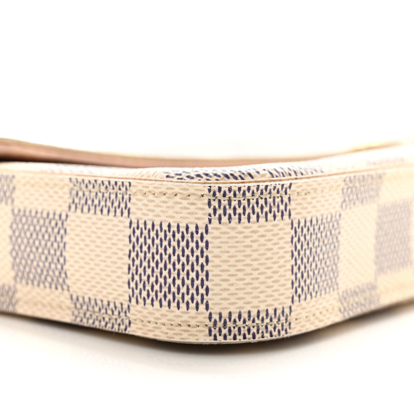Damier Azur Pochette Felicie Chain Wallet Rose Ballerine