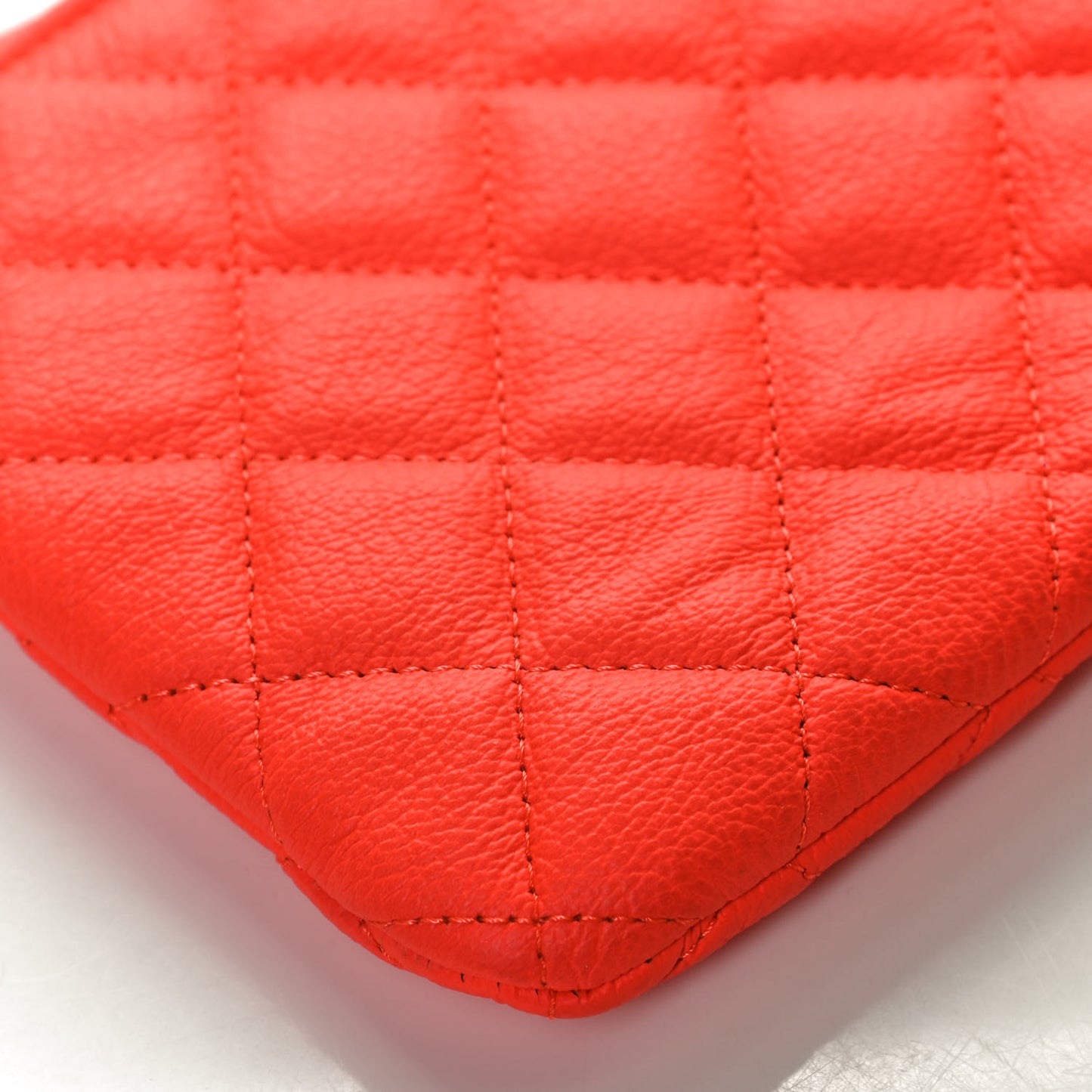 Goatskin Quilted Medium Reissue Cosmetic Case Orange