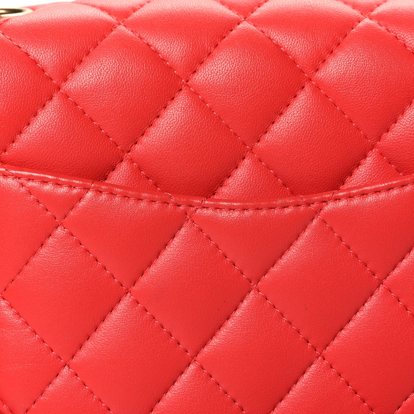 Lambskin Quilted Mini Square Flap Red