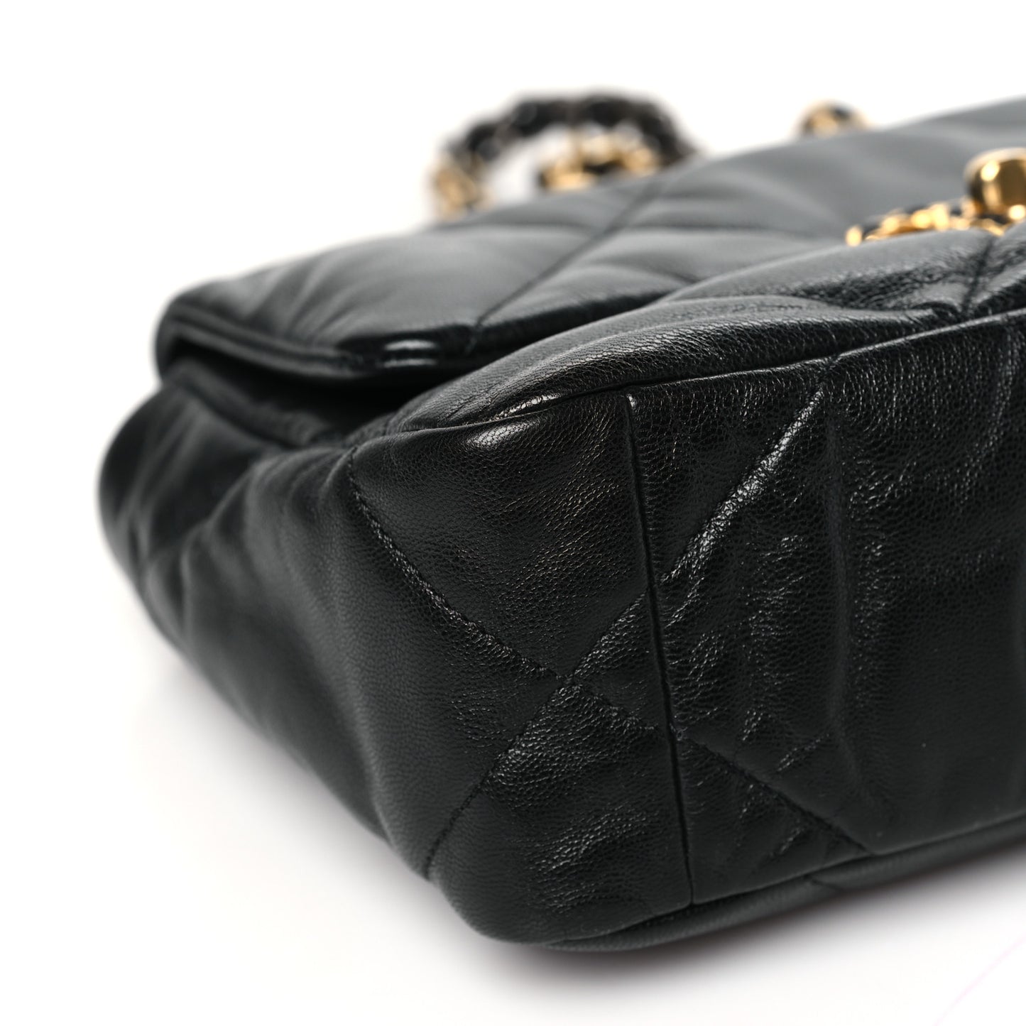 Goatskin Quilted Medium Chanel 19 Flap Black