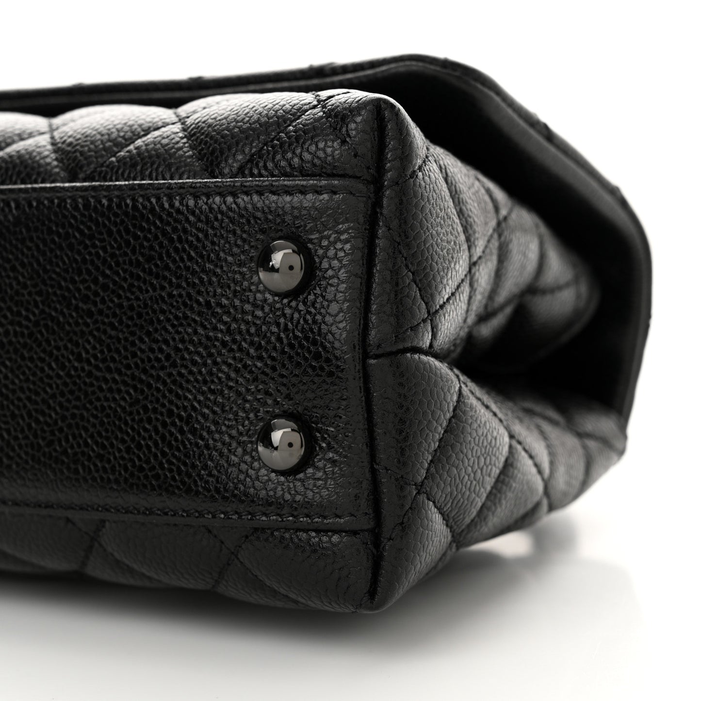 Caviar Quilted Mini Coco Handle Flap So Black
