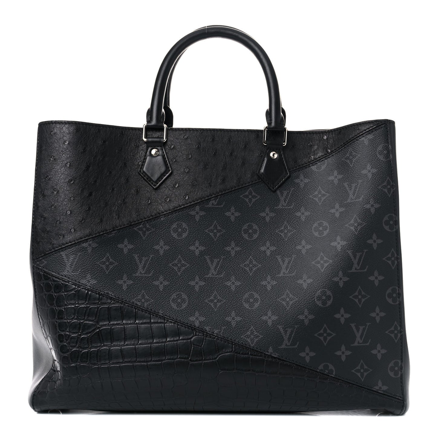 Ostrich Crocodile Monogram Eclipse Grand Sac