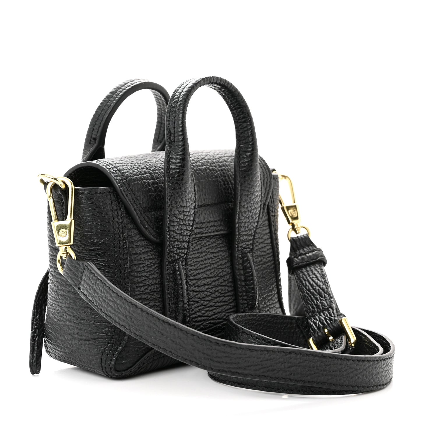 Textured Calfskin Nano Pashli Satchel Black