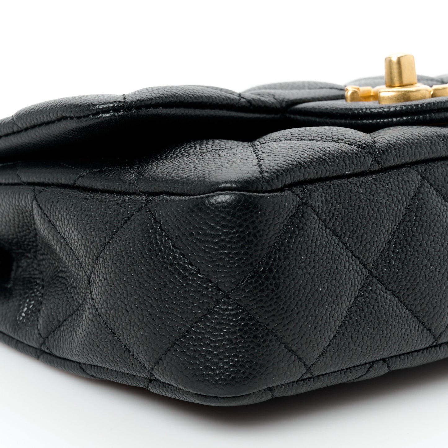 Caviar Quilted Mini Sweetheart Rectangular Flap Black