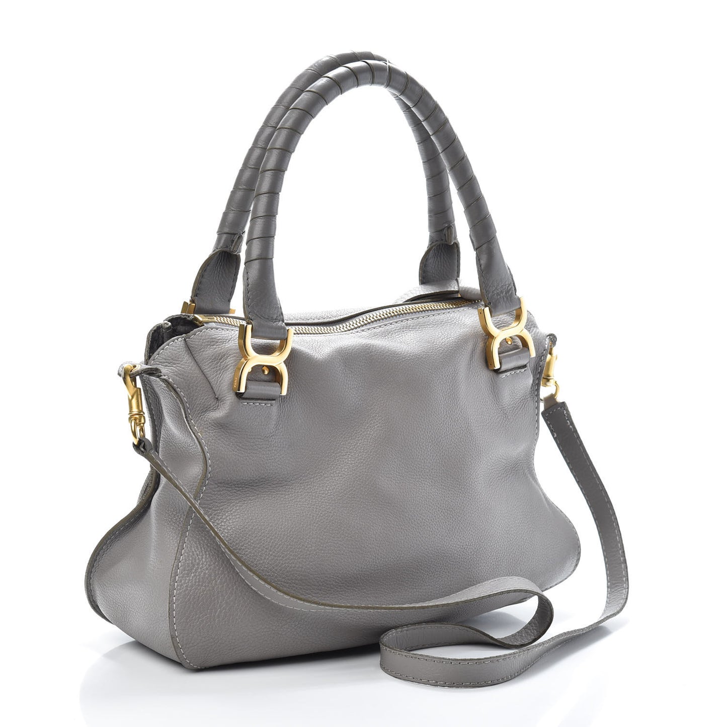 Calfskin Medium Marcie Satchel Cashmere Grey