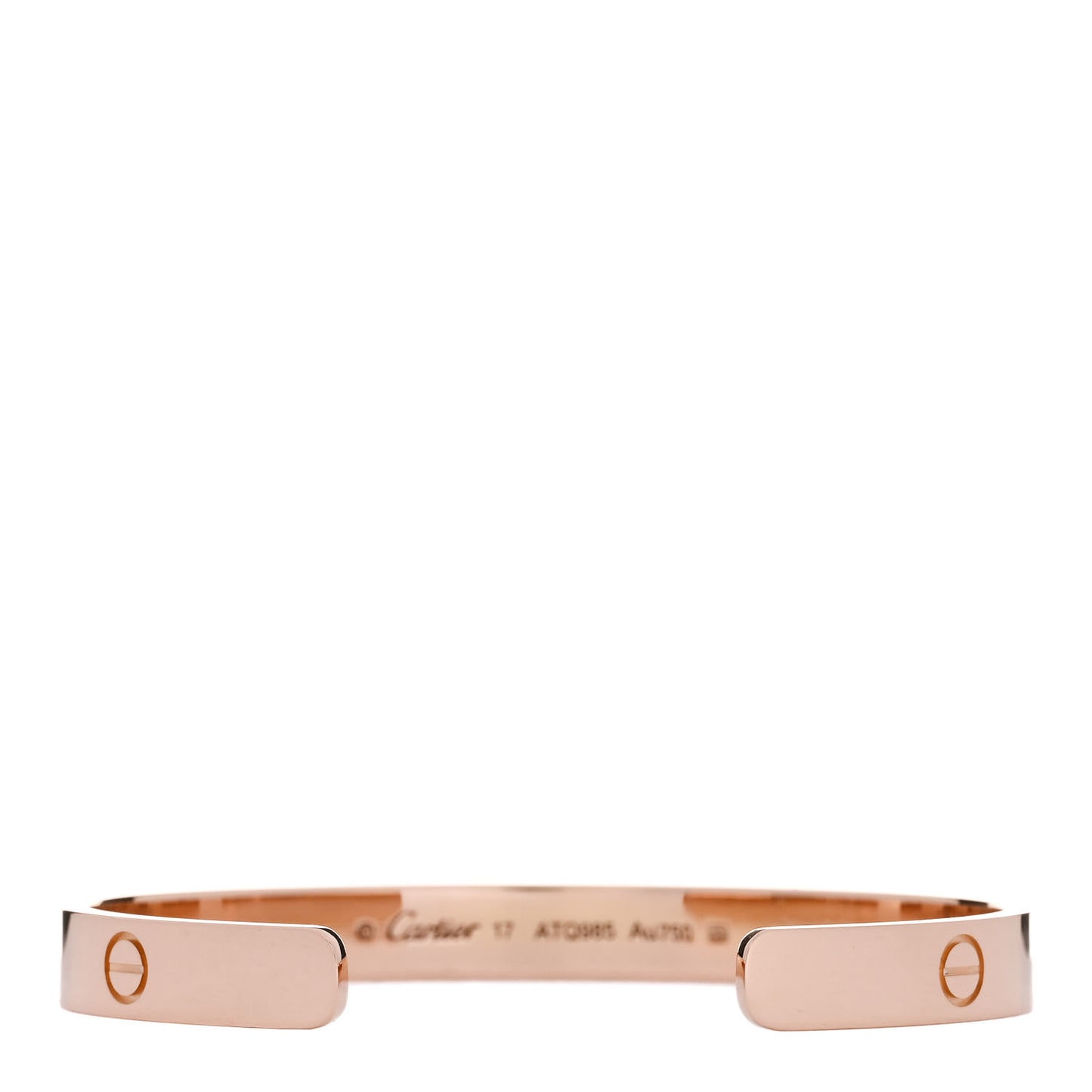 18K Pink Gold LOVE Cuff Bracelet 17