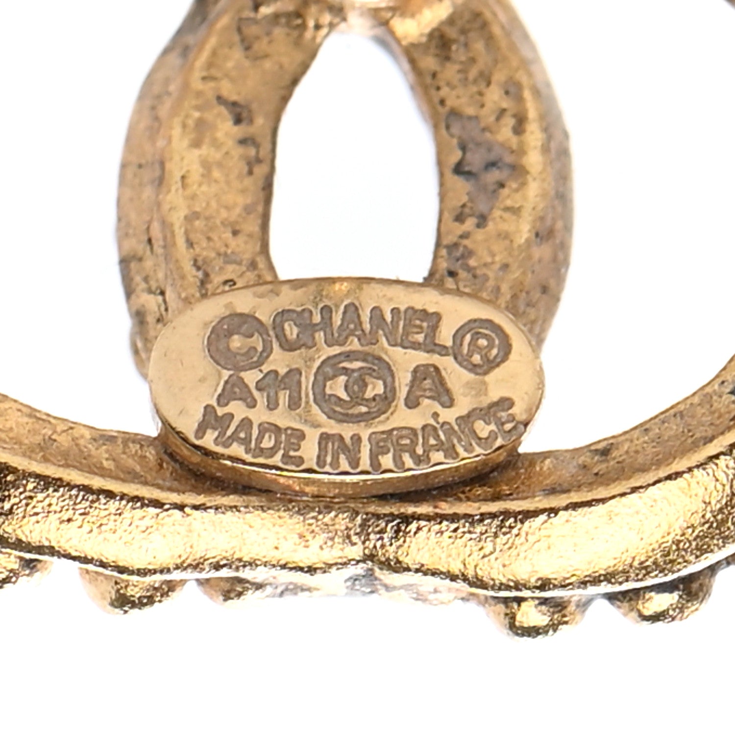 Chanel Metal Beaded CC Earrings Gold 4 of 4