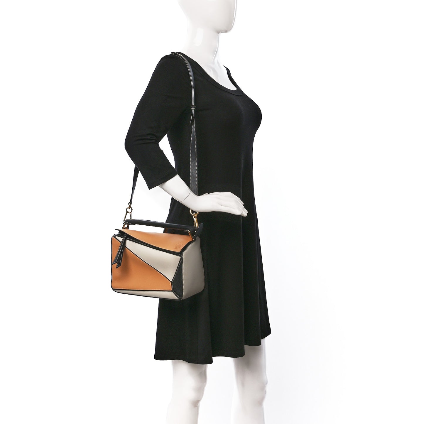 Calfskin Small Puzzle Bag Amber Light Oat