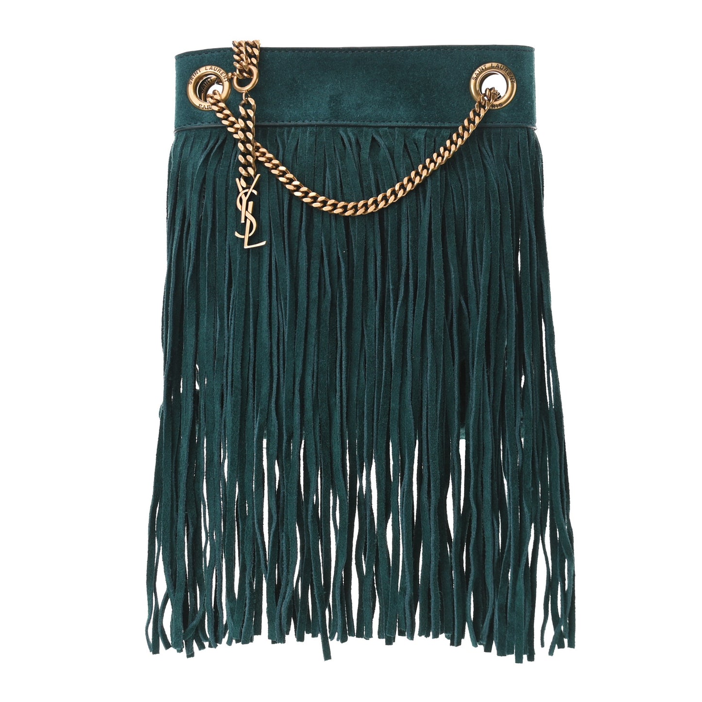 Suede Calfskin Small Grace Fringed Hobo Bag Rope Sea Turquoise