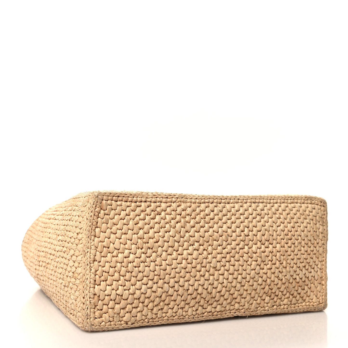 Raffia Small Paulas Ibiza Logo Tote Natural Tan