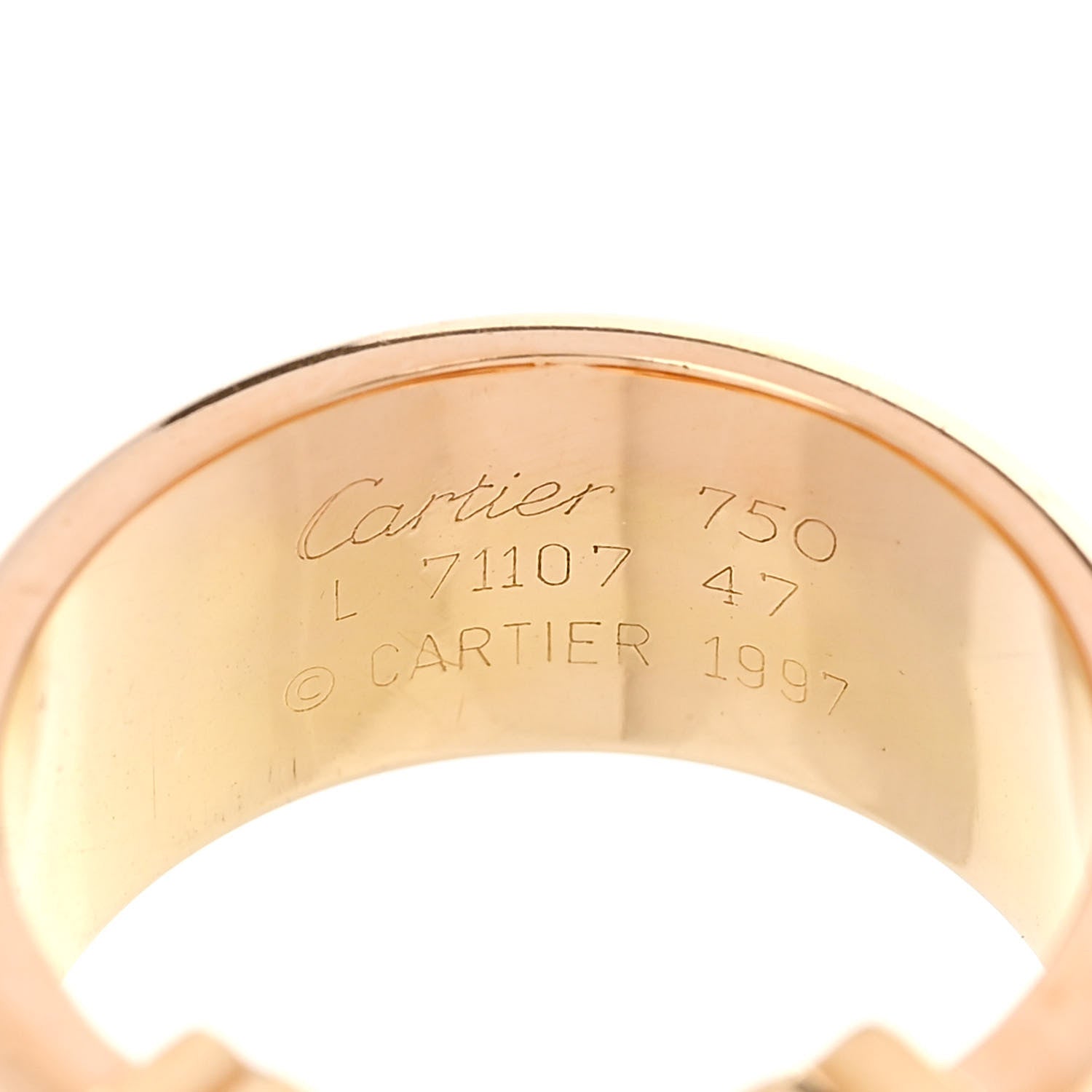 Cartier 18K Pink Yellow White Gold 8mm C De Cartier Ring 47 4.25 4 of 4