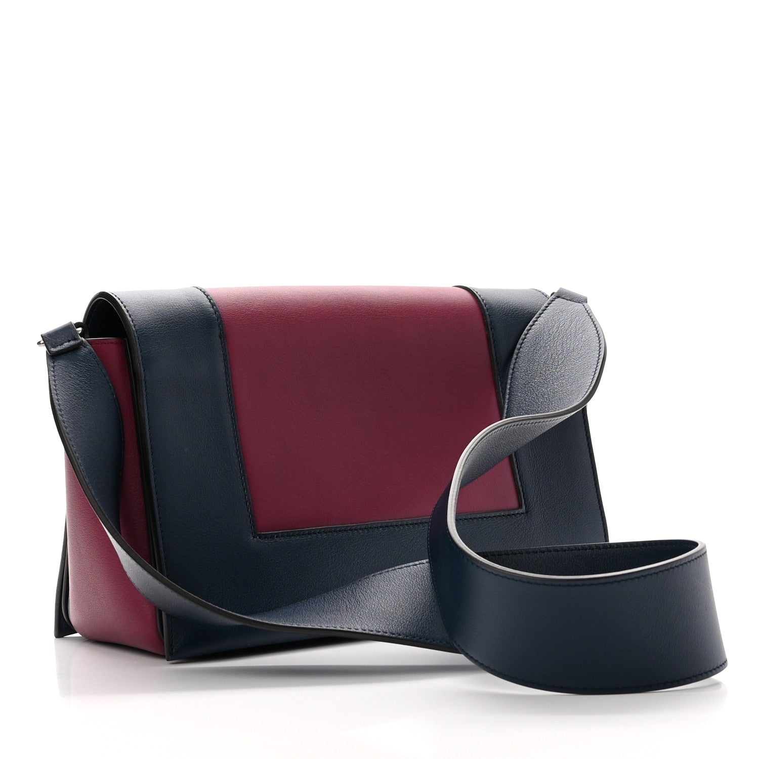 Celine Shiny Smooth Calfskin Medium Frame Shoulder Bag Steel Blue Plum 3 of 10