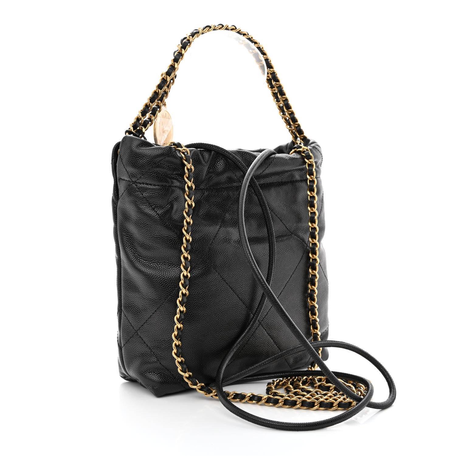 Chanel Shiny Caviar Quilted Monochrome Mini Chanel 22 Black 3 of 11