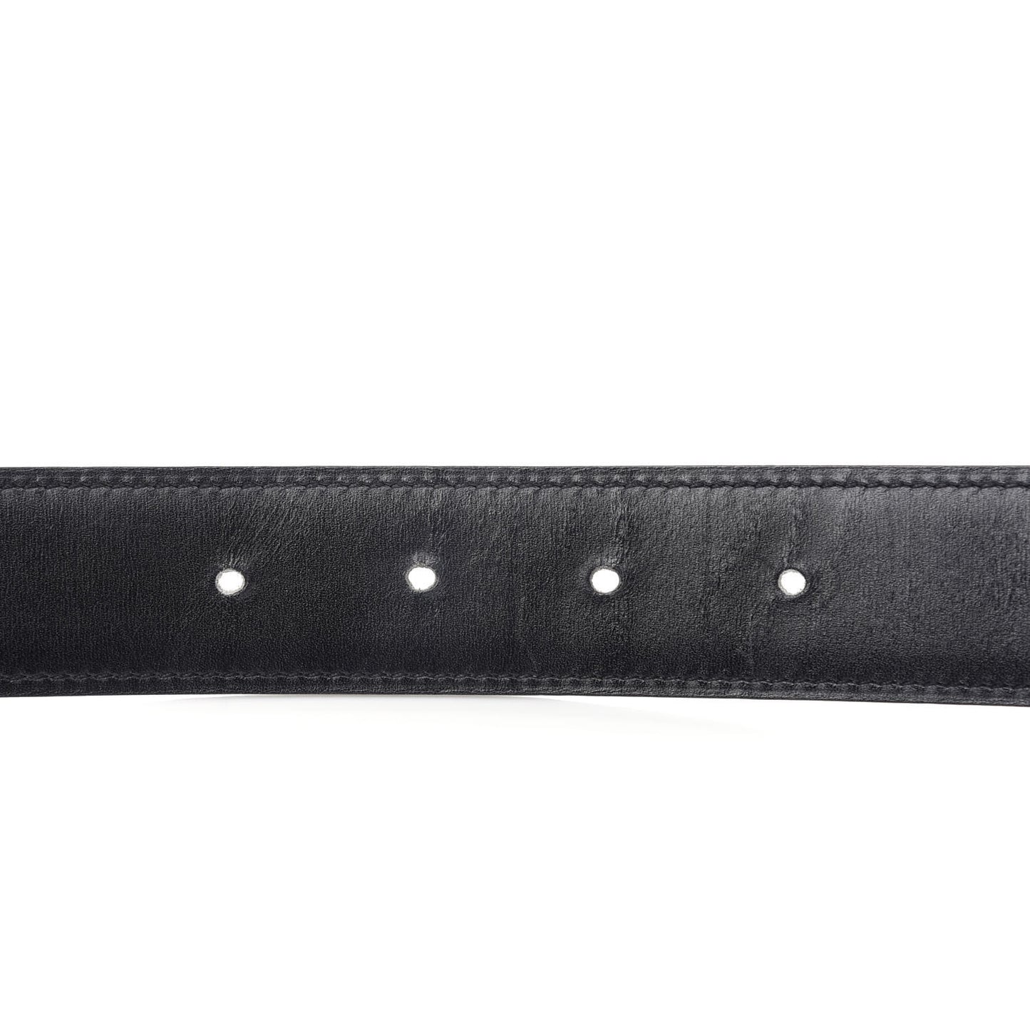 Togo Box 32mm Enamel Quizz H Belt 80 Black Etoupe