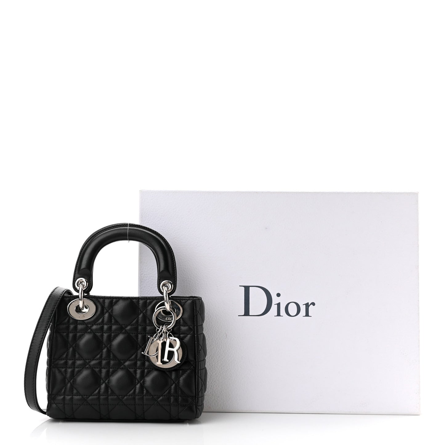 Lambskin Cannage Mini Lady Dior Black